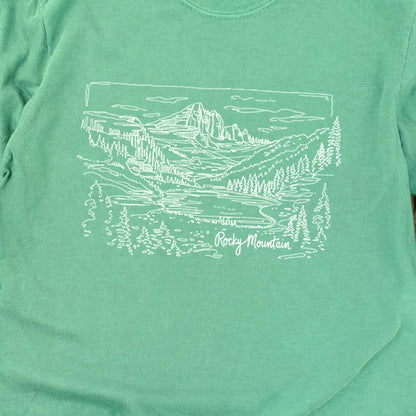 Rocky Mountain Line Drawing Cotton Long Sleeve
