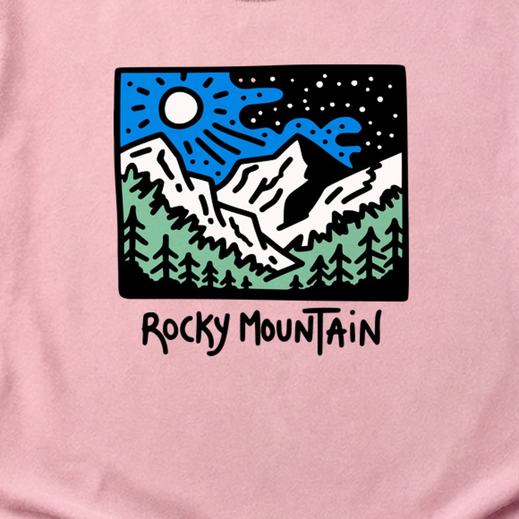 Rocky Mountain at Night Cotton T-Shirt