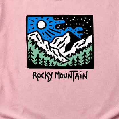 Rocky Mountain at Night Cotton T-Shirt