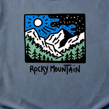 Rocky Mountain at Night Cotton T-Shirt