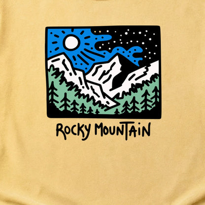 Rocky Mountain at Night Cotton T-Shirt