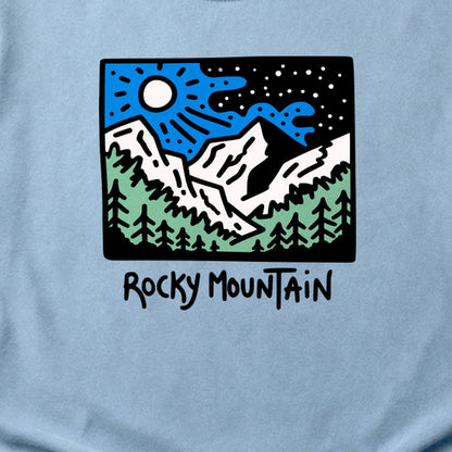 Rocky Mountain at Night Cotton T-Shirt