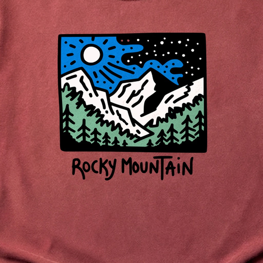Rocky Mountain at Night Cotton T-Shirt