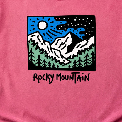 Rocky Mountain at Night Cotton T-Shirt