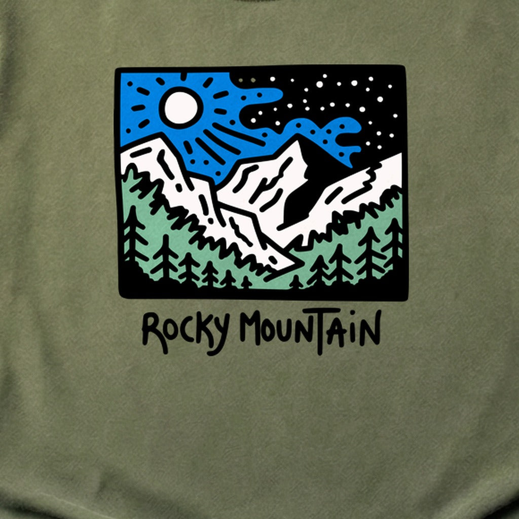 Rocky Mountain at Night Cotton T-Shirt