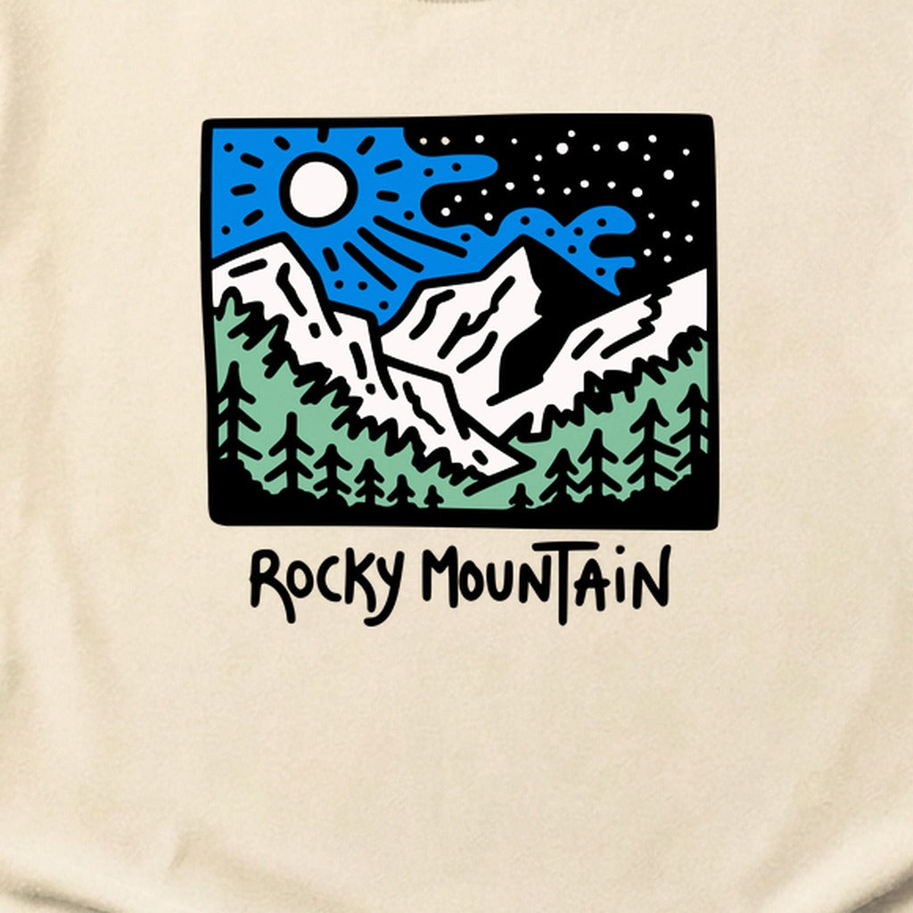 Rocky Mountain at Night Cotton T-Shirt