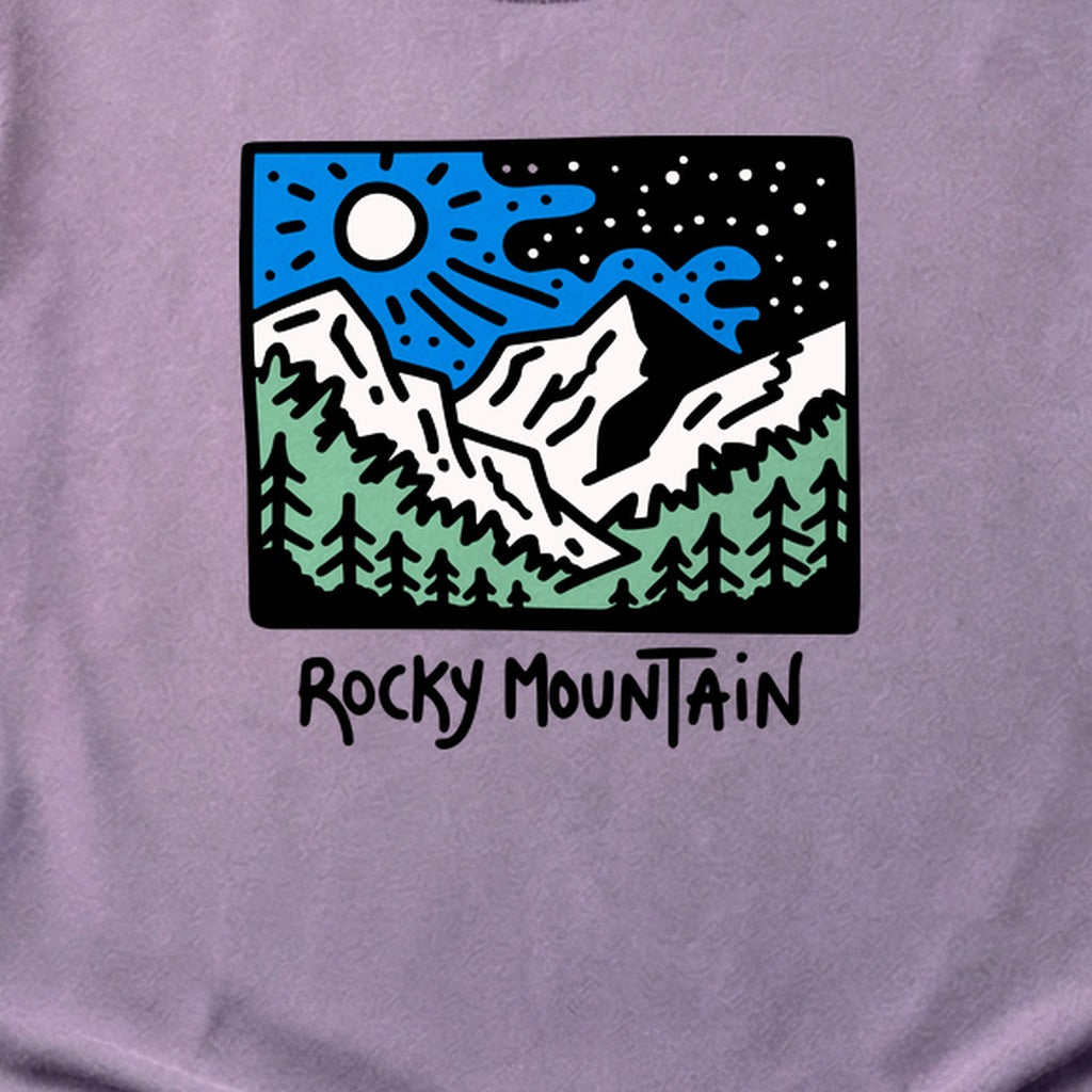Rocky Mountain at Night Cotton T-Shirt