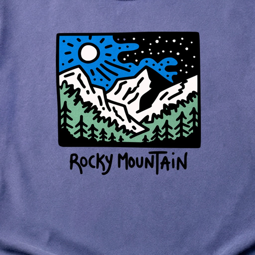 Rocky Mountain at Night Cotton T-Shirt