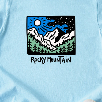 Rocky Mountain at Night Kids Cotton T-Shirt