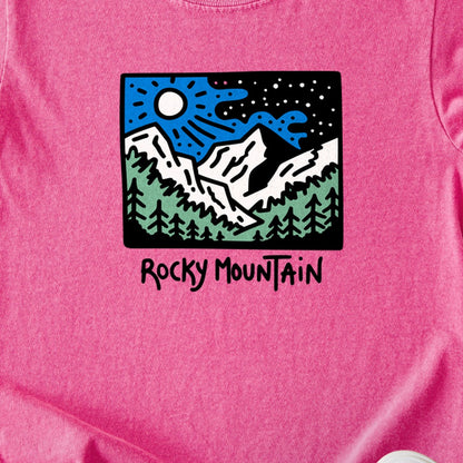 Rocky Mountain at Night Kids Cotton T-Shirt
