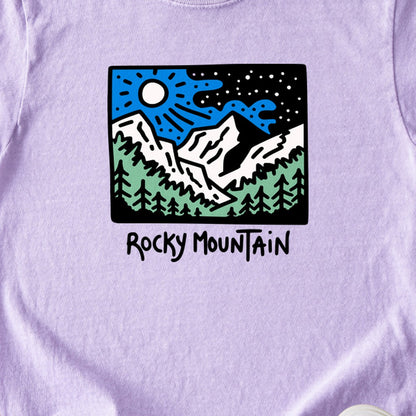 Rocky Mountain at Night Kids Cotton T-Shirt