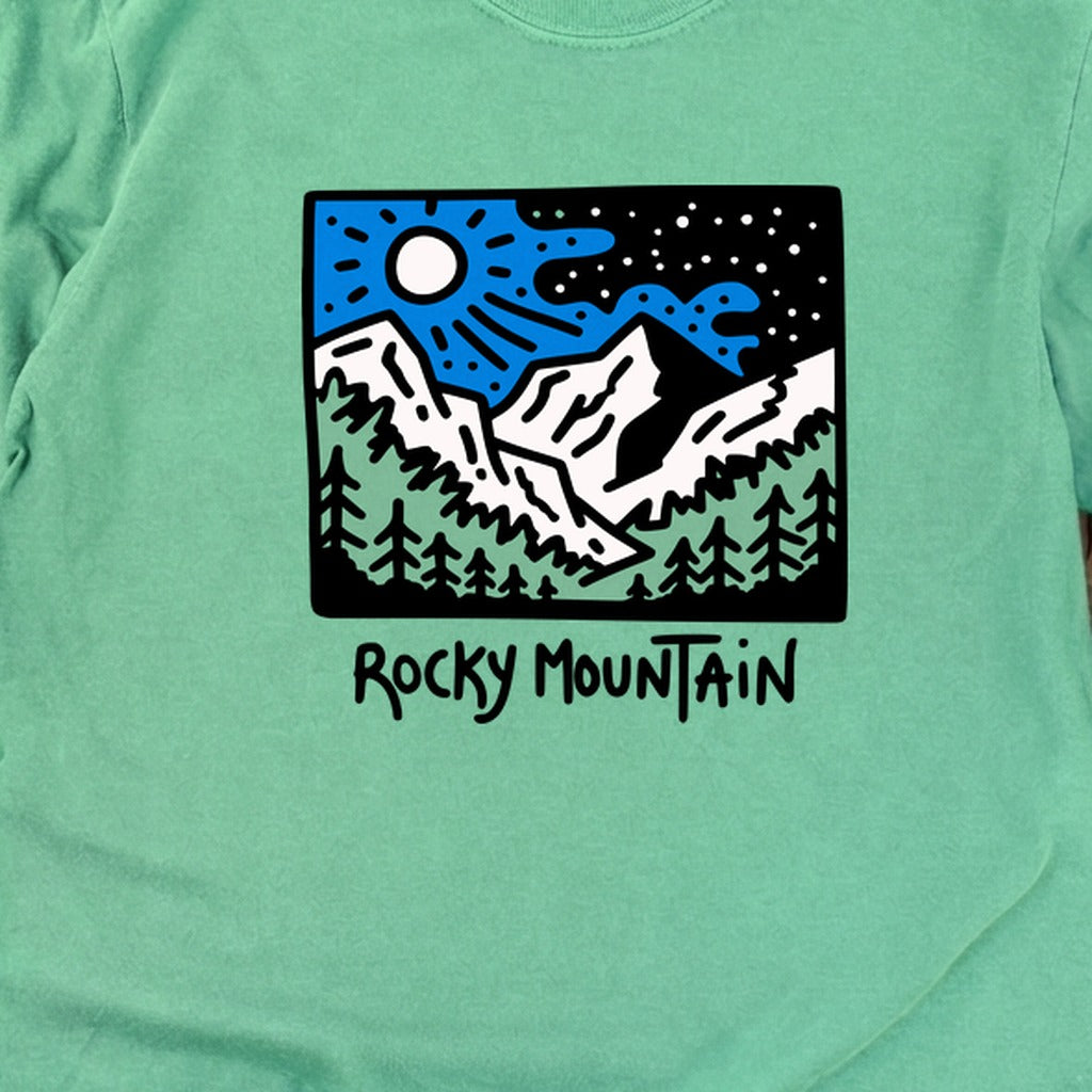Rocky Mountain at Night Cotton Long Sleeve
