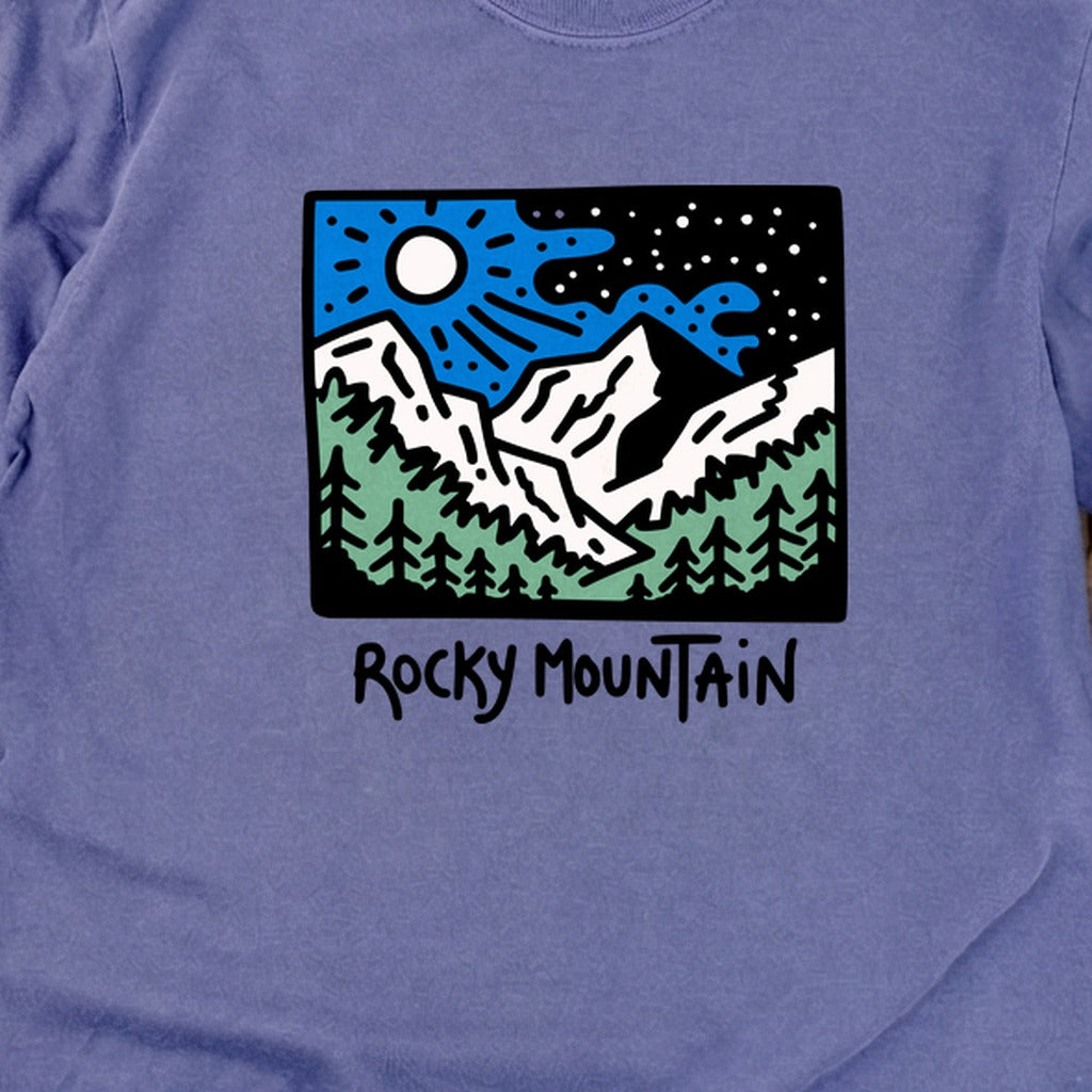 Rocky Mountain at Night Cotton Long Sleeve
