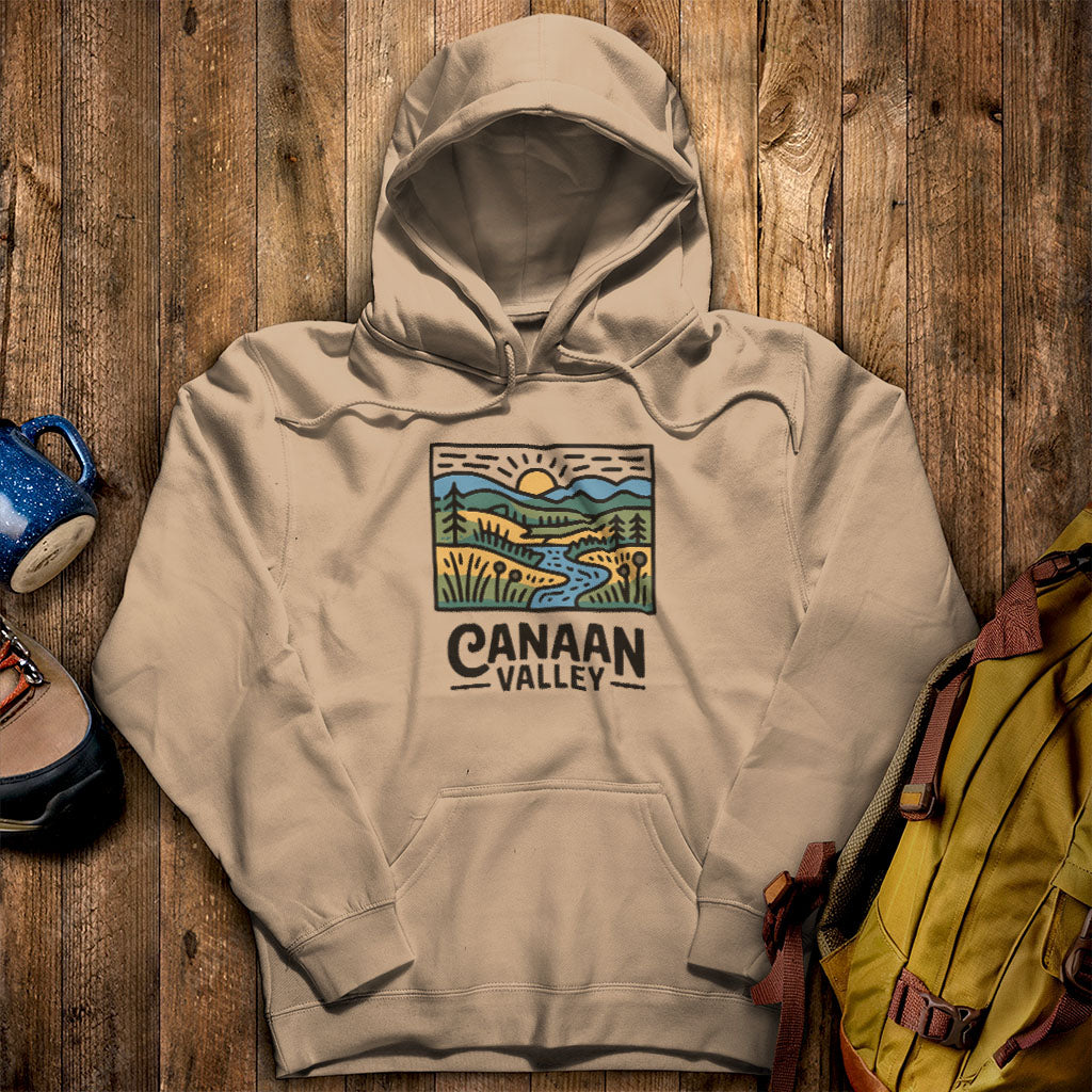 Canaan Valley Hoodie Sand Adventure and Outdoors Themed Hoodie