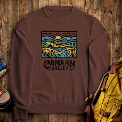 Canaan Valley Crewneck Sweatshirt Cocoa Adventure and Outdoors Themed Sweatshirt
