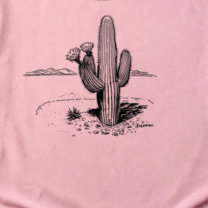 Saguaro Line Drawing Cotton T-Shirt