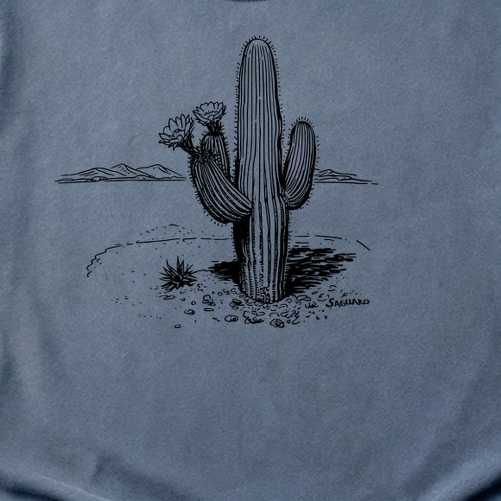 Saguaro Line Drawing Cotton T-Shirt