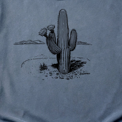Saguaro Line Drawing Cotton T-Shirt