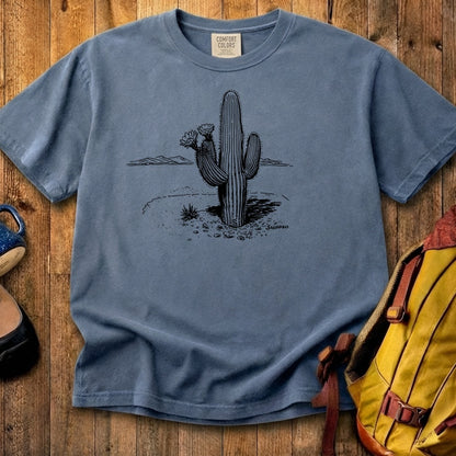 Saguaro Line Drawing Cotton T-Shirt