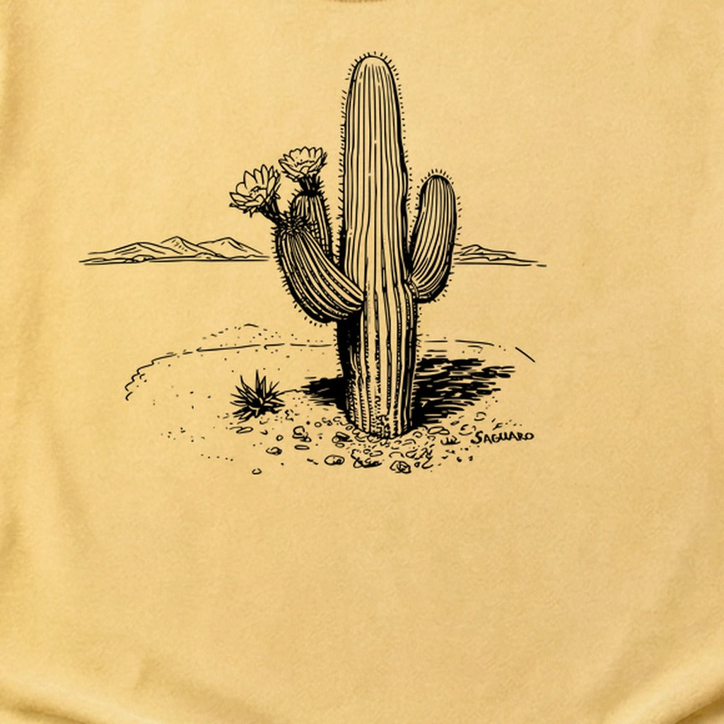 Saguaro Line Drawing Cotton T-Shirt