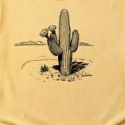 Saguaro Line Drawing Cotton T-Shirt