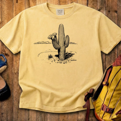 Saguaro Line Drawing Cotton T-Shirt
