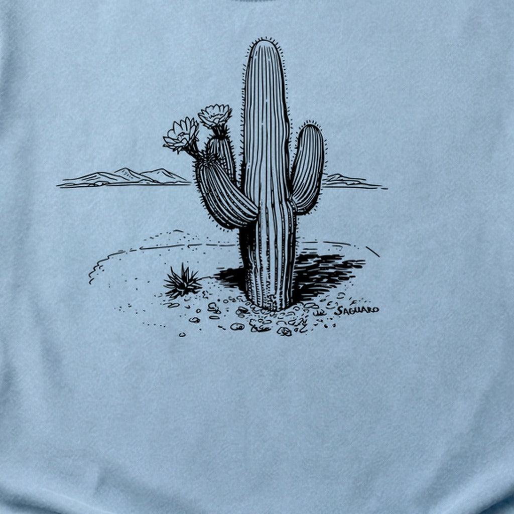 Saguaro Line Drawing Cotton T-Shirt