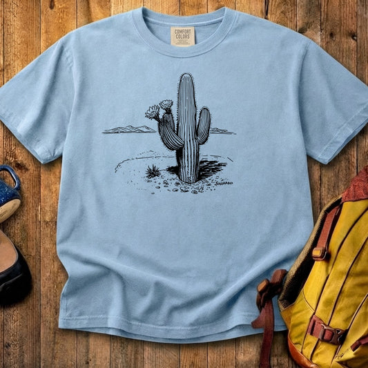 Saguaro Line Drawing Cotton T-Shirt