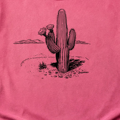 Saguaro Line Drawing Cotton T-Shirt