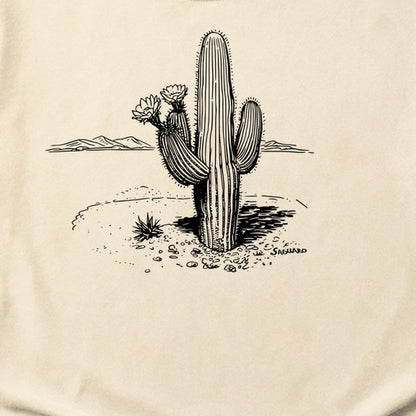Saguaro Line Drawing Cotton T-Shirt