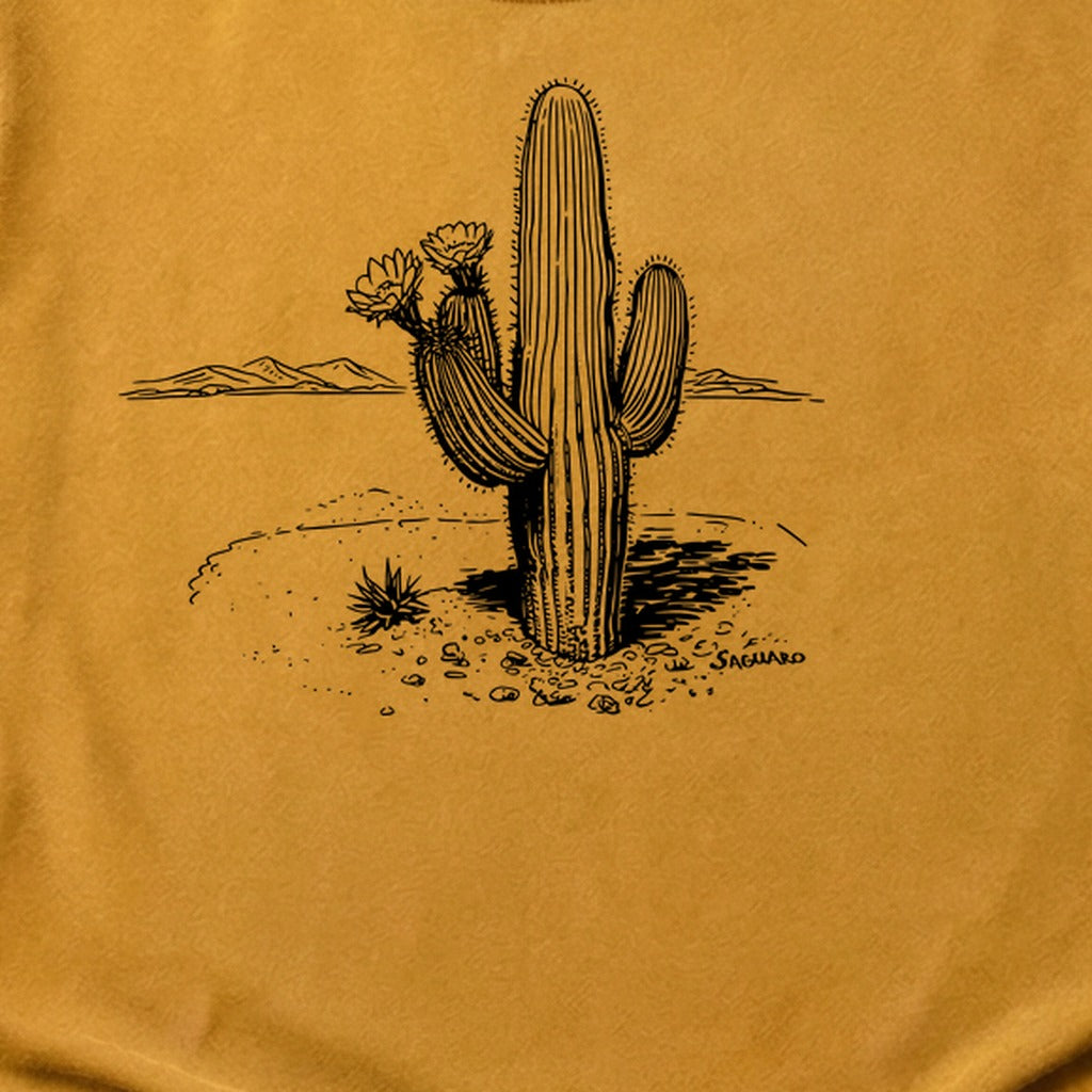 Saguaro Line Drawing Cotton T-Shirt