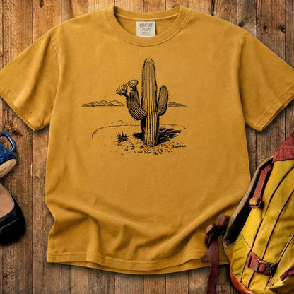 Saguaro Line Drawing Cotton T-Shirt