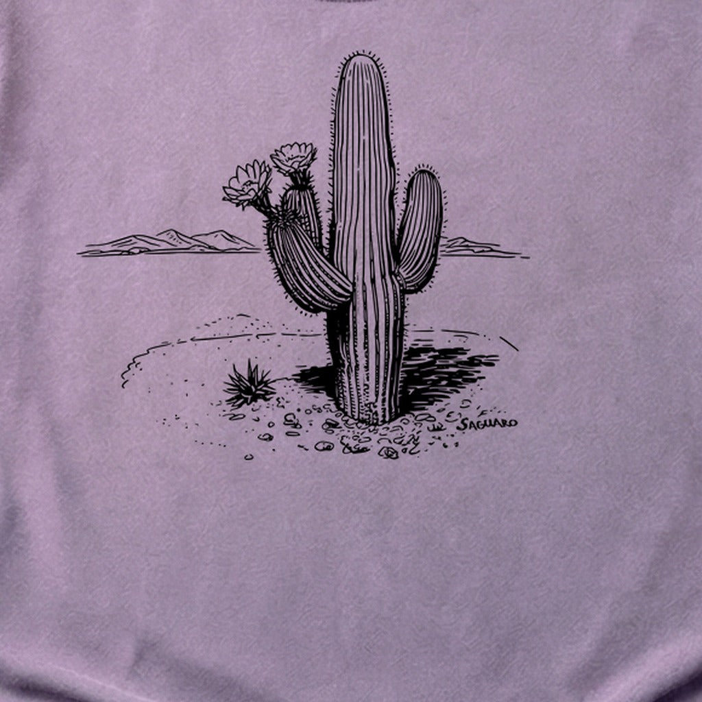 Saguaro Line Drawing Cotton T-Shirt