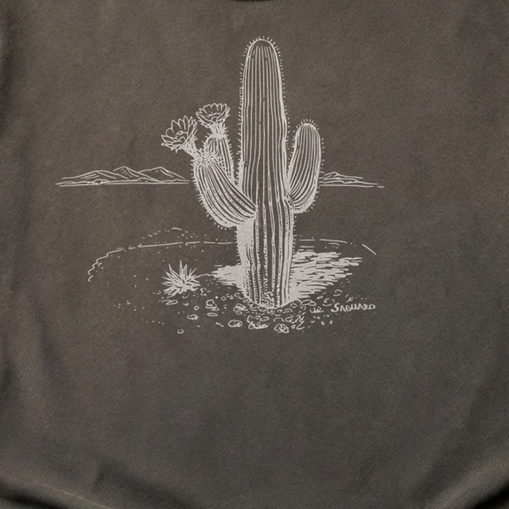 Saguaro Line Drawing Cotton T-Shirt