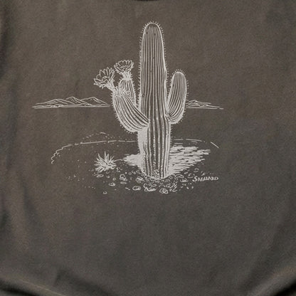 Saguaro Line Drawing Cotton T-Shirt