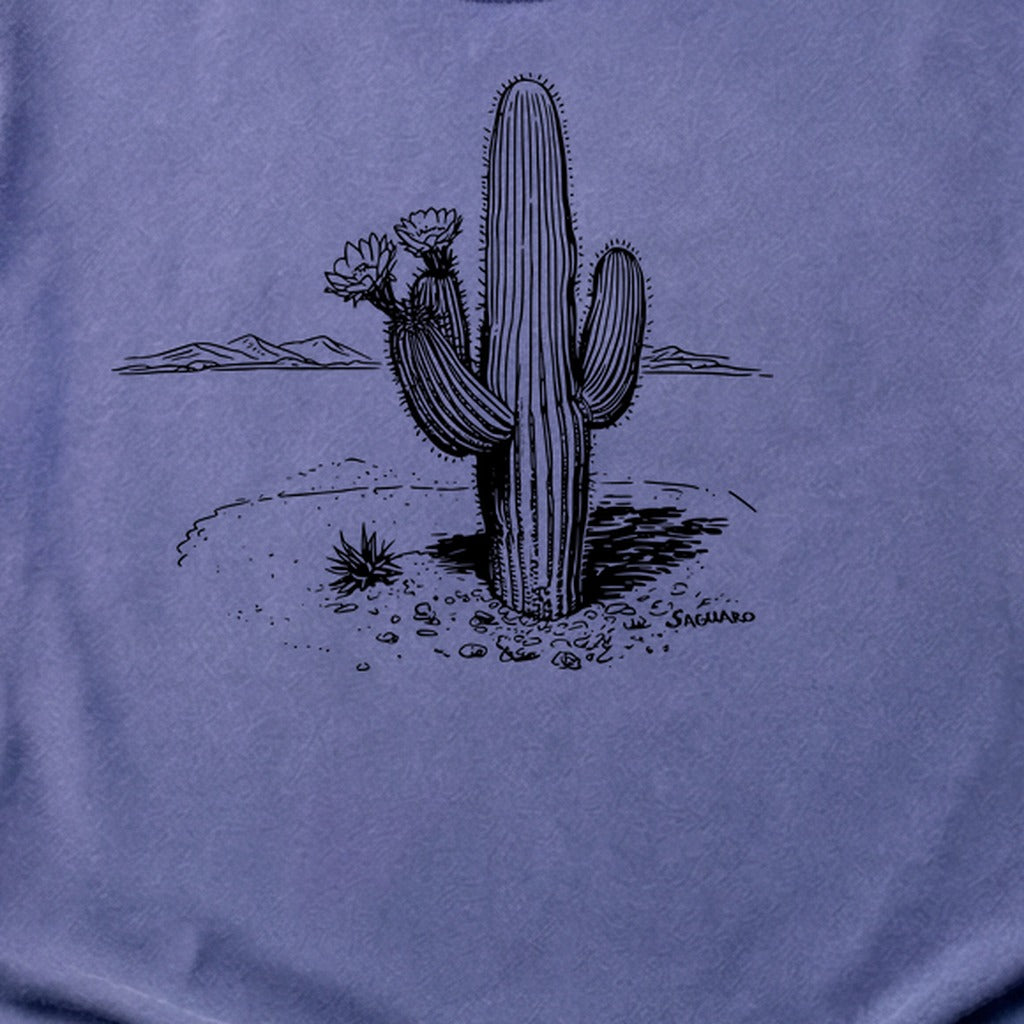 Saguaro Line Drawing Cotton T-Shirt