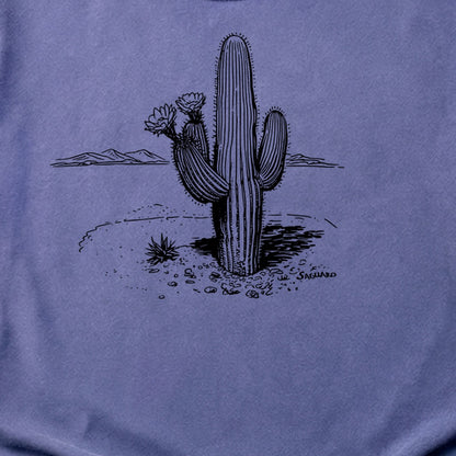 Saguaro Line Drawing Cotton T-Shirt