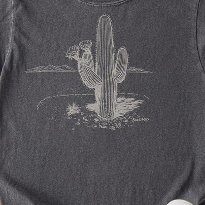 Saguaro Line Drawing Kids Cotton T-Shirt