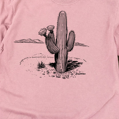 Saguaro Line Drawing Cotton Long Sleeve