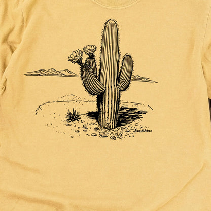 Saguaro Line Drawing Cotton Long Sleeve