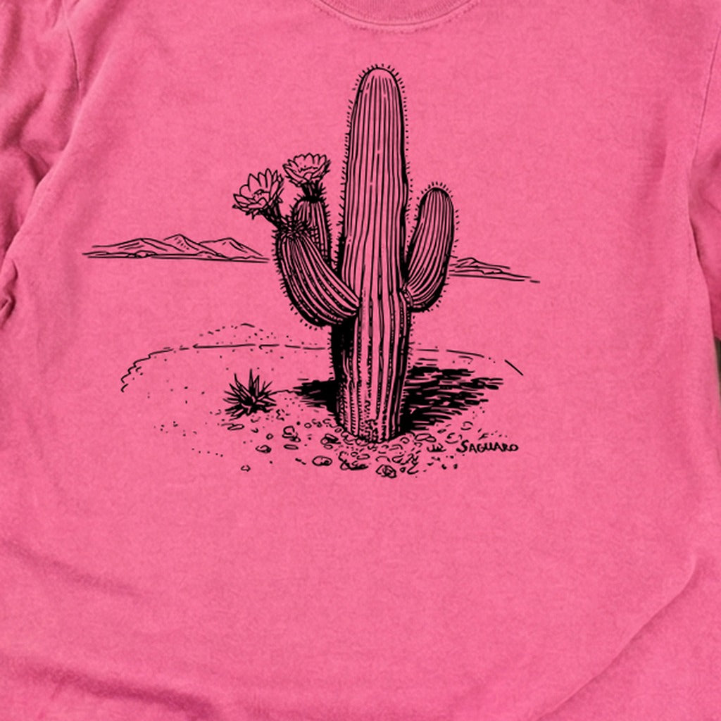 Saguaro Line Drawing Cotton Long Sleeve