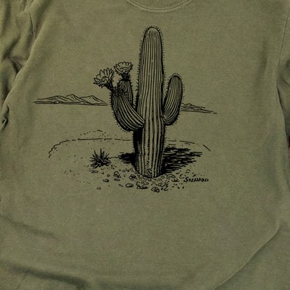 Saguaro Line Drawing Cotton Long Sleeve
