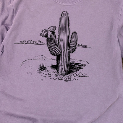 Saguaro Line Drawing Cotton Long Sleeve