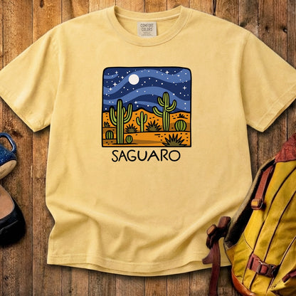 Saguaro at Night Cotton T-Shirt