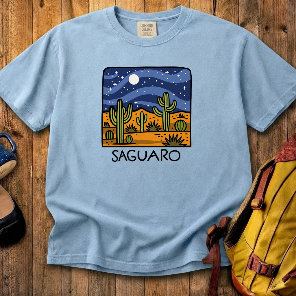 Saguaro at Night Cotton T-Shirt