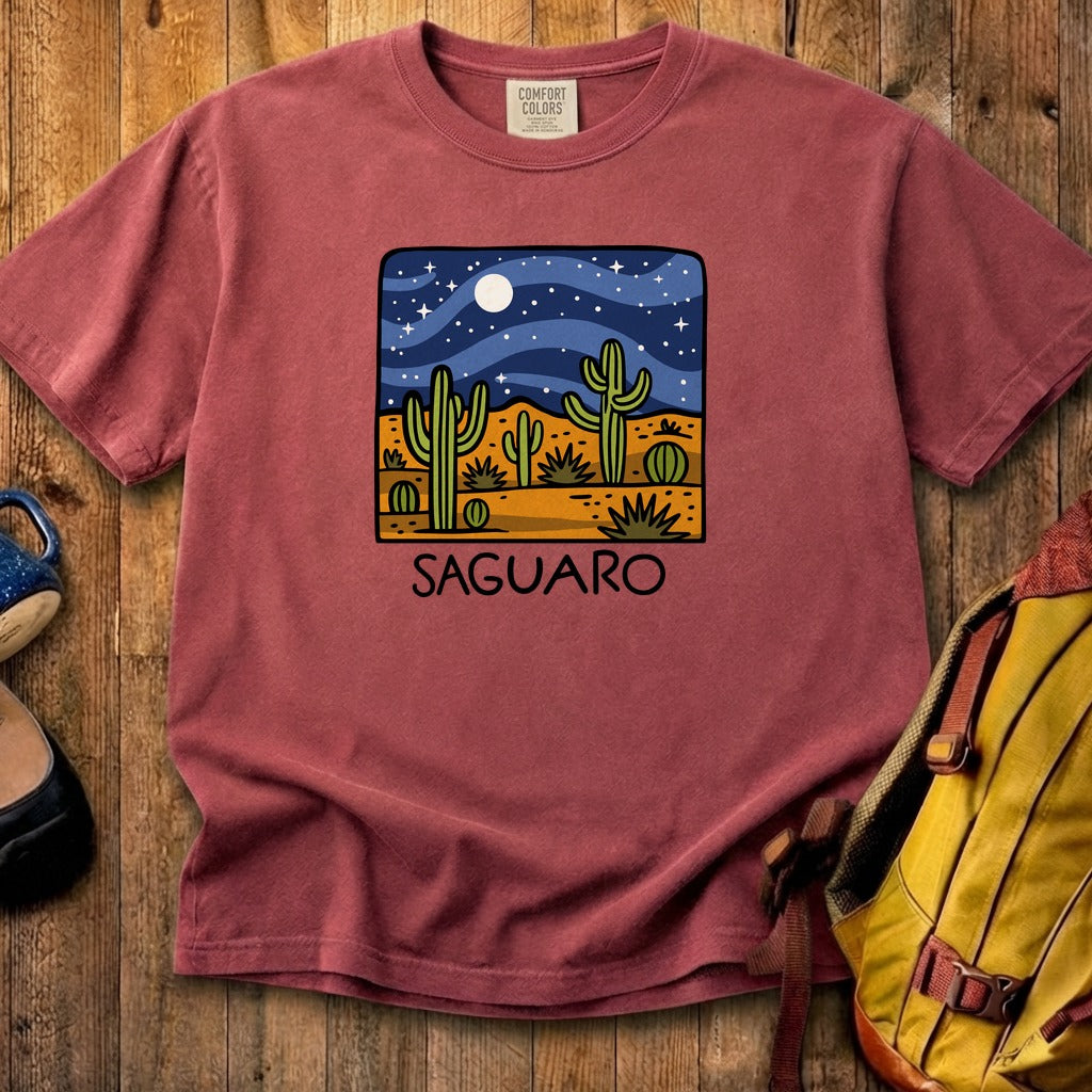 Saguaro at Night Cotton T-Shirt