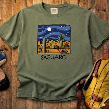 Saguaro at Night Cotton T-Shirt
