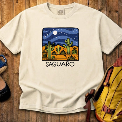 Saguaro at Night Cotton T-Shirt