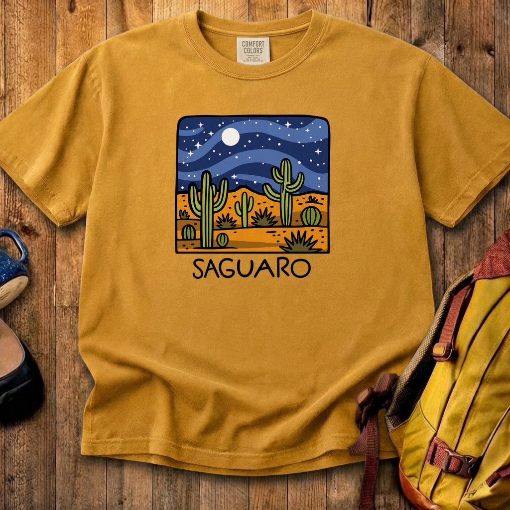 Saguaro at Night Cotton T-Shirt