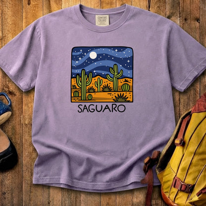 Saguaro at Night Cotton T-Shirt